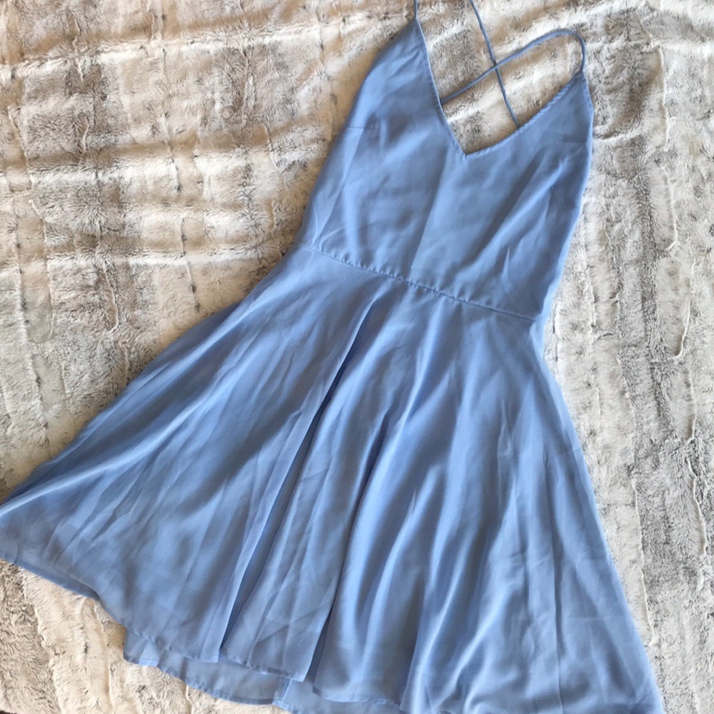 Light Blue Open Back Dress